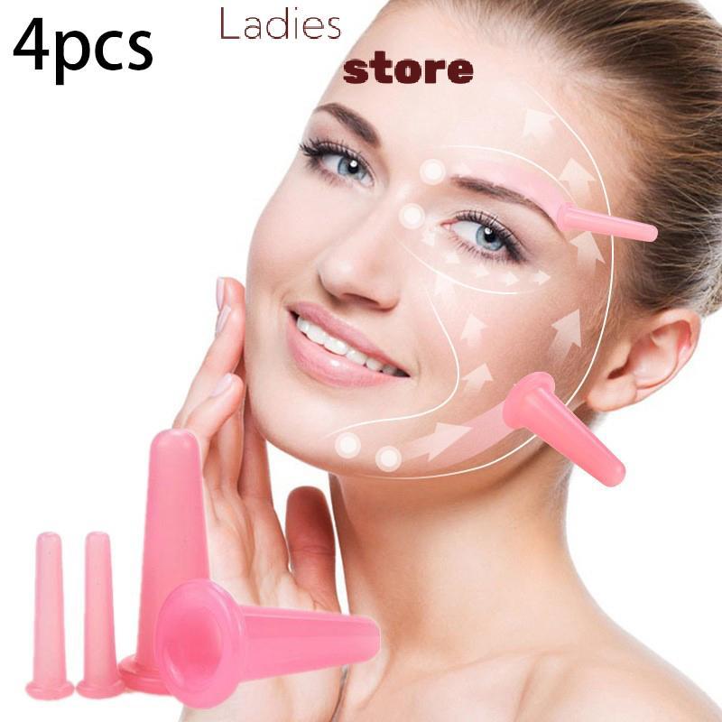 KTH 4 ชิ้นซิลิโคน Cupping นวดถ้วย,สําหรับ Body Fac Ne Eye นวดถังสูญญากาศ Body Facial Care, Anti-agin