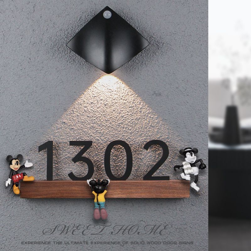 风门牌号码牌家用定制入户门轻奢创意店数字房号牌装饰挂牌3.1Customized Home Entrance Door Number Plate, Light Luxury Creative Shop