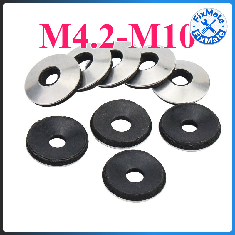 304 ปะเก็นคอมโพสิตสแตนเลส, ปะเก็นปิดผนึกกันน้ํา, สกรูแตะตัวเองเจาะยางหาง EDPM ปะเก็น M4.2M4.8/M5.5/M