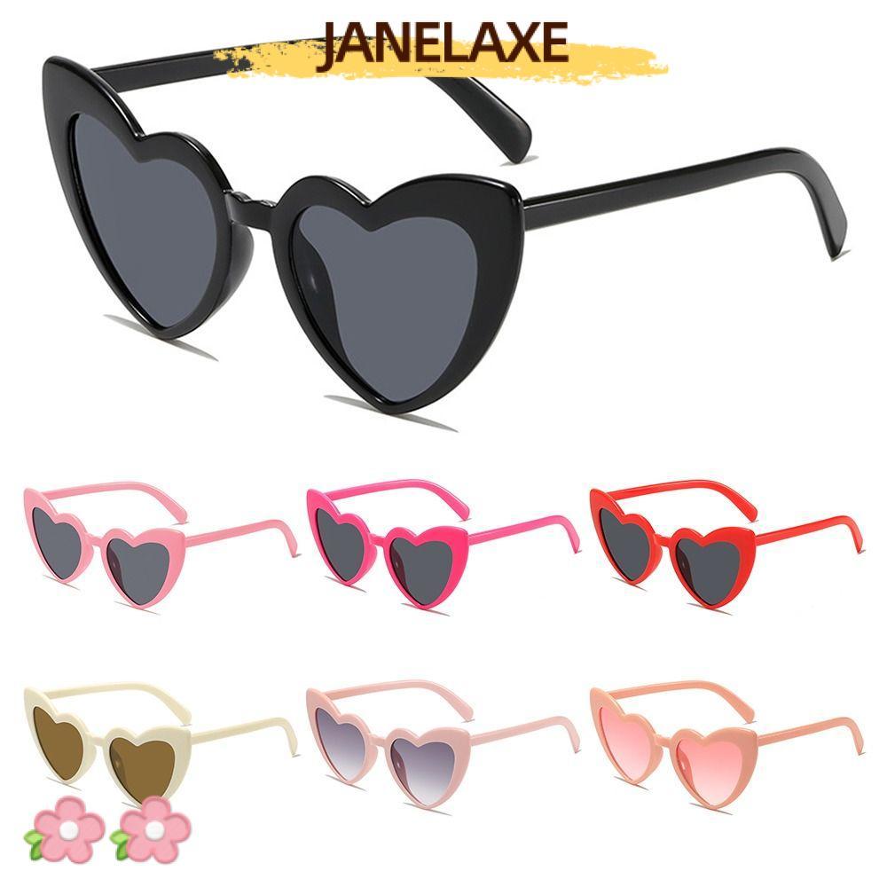 แว่นกันแดดรูปหัวใจวินเทจ สีชมพู สำหรับผู้หญิง ป้องกันรังสียูวี UV Protection Fashionable Street Shades