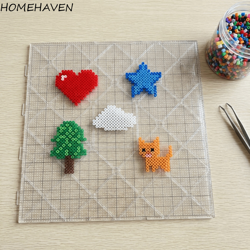 HOMEHAVEN ฟิวส์ Pegboards, 104x104 Pins 2.6 มม.ลูกปัด Perler ลูกปัดบอร์ด,ของขวัญเด็กทนความร้อน DIY Reusable Hama ลูกปัด Pegboards Craft Supplies