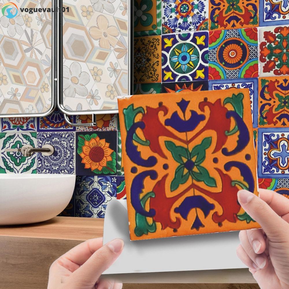 Traditional Tile Transfers Stickers Wall Victorian Moroccan Retro Mosaic-UK Sale
