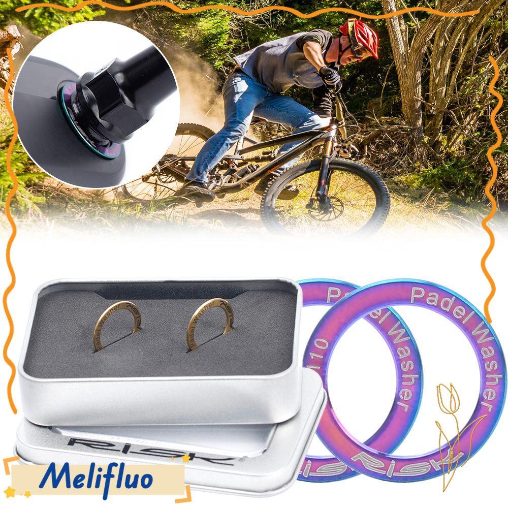MELIFLUO 2 ชิ้น Pedal Spacer กลางแจ้งกันสนิมไทเทเนียมจักรยานเหยียบเครื่องซักผ้า