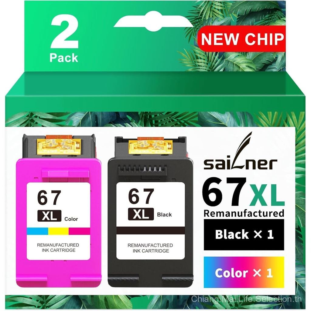SAILNER 67XL HP เครื่องพิมพ์หมึก,สําหรับ HP Ink 67 สําหรับ HP 67 ตลับหมึกสีดํา/สี Combo Pack, ใช้งาน