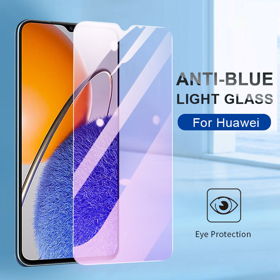9H Anti UV สีม่วงสีฟ้ากระจกนิรภัยป้องกันหน้าจอสําหรับ Huawei Pura 80 70 P50 P40 P30 P20 Lite Nova 14