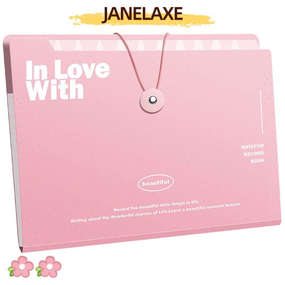 JANELAXE932JN แฟ้ม A4, ที่เก็บกระดาษทดสอบ 5/8/12 กระเป๋าออร์แกน, แบบพกพากันน้ํา PP Classified Storag
