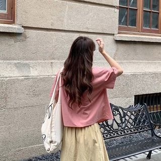 เสื้อเชิ้ตสไตล์หวาน เสื้อเชิ้ตทรงหลวมเกาหลี