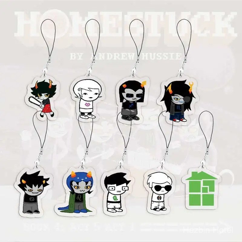 น่ารักอะคริลิค Homestuck โทรศัพท์มือถือ Charms Dave Strider John Egbert Karkat จี้ขนาดเล็กโทรศัพท์พวงกุญแจแฟนเพื่อนของขวัญ