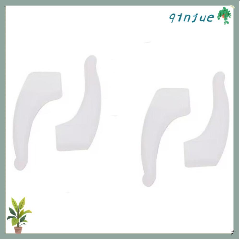 QINJUE ที่เกี่ยวหูซิลิโคนสําหรับแว่นตา 2 คู่ สีขาว นุ่ม กันลื่น อุปกรณ์เสริมแว่นตา สําหรับกีฬาสวมใส่ทุกวัน