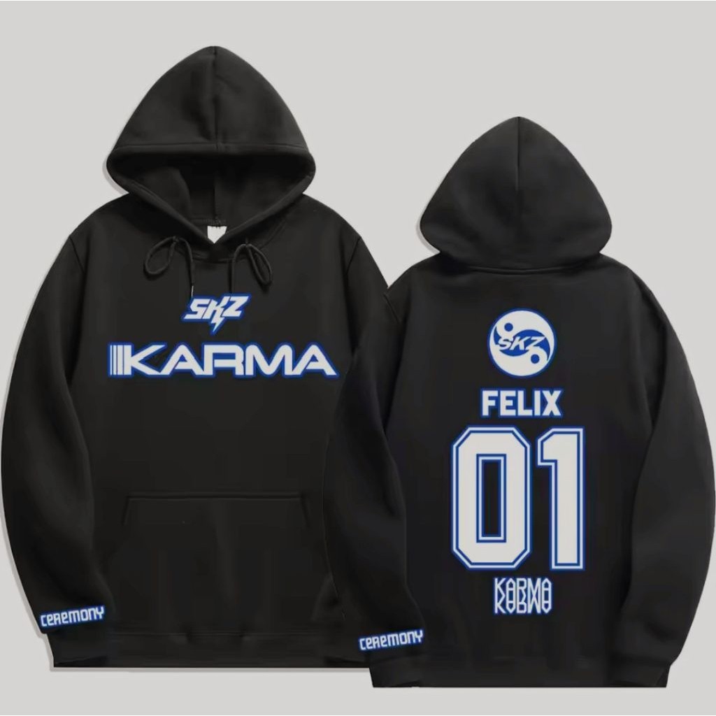 Hoodie Stray Kids SKZ KARMA Unisex พรีเมี่ยมสไตล์เกาหลี SKZ Karma Bangchan Lee Karma Felix Seungmin