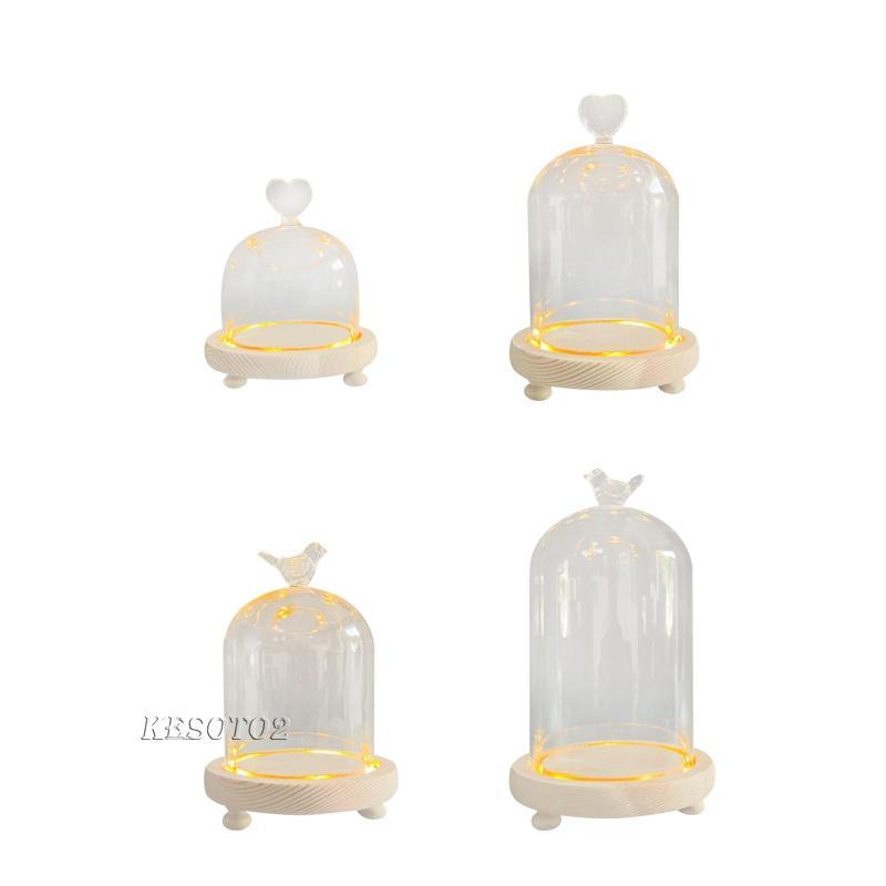 [Kesoto2] Glass Cloche Dome Cloche Dome Cloche Bell Glass Display Case Wedding Clear Bell Jar