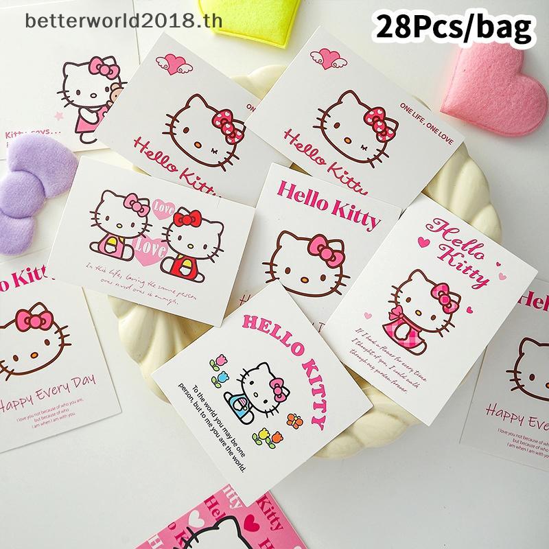 [bet] 28 ชิ้น Sanrio Hello Kitty การ์ดอวยพรขอบคุณการ์ดสําหรับงานปาร์ตี้โปรดปรานธุรกิจขนาดเล็กขายปลีก
