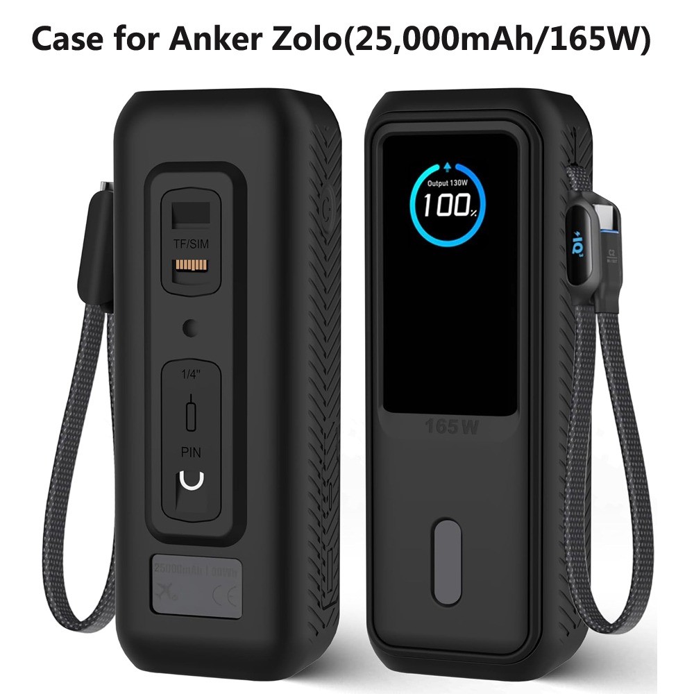 เคสซิลิโคนสําหรับ Anker แล็ปท็อป Power Bank (25000mAh 165W), ที่เก็บการ์ด SD/SIM, ฝาครอบป้องกันการเดินทางสําหรับ Anker Zolo 165W