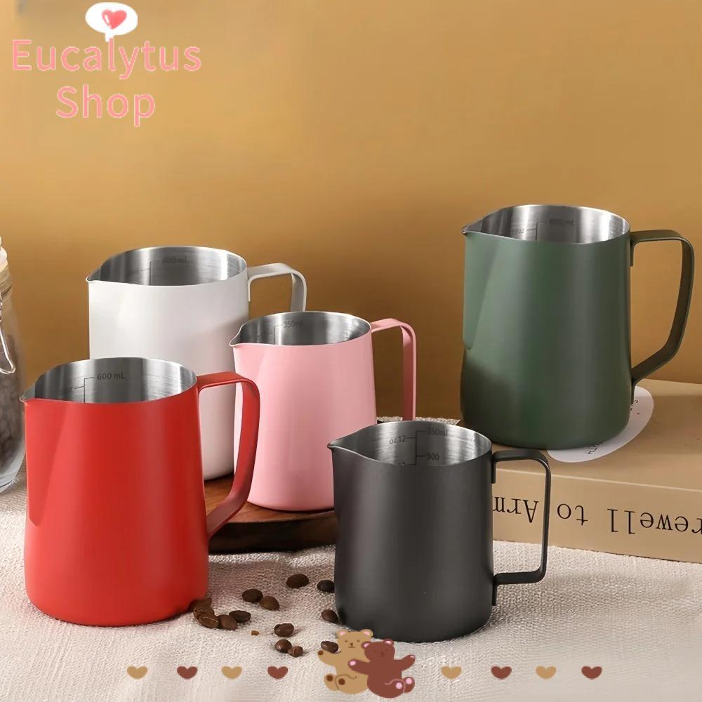 EUCALYTUSS กาแฟ Frother นมเหยือก, Barista Professional ที่แม่นยํา Scale กาแฟนม Frothing เหยือก, สแตนเลสคุณภาพสูง 350ml Espresso Barista เครื่องมือ Cafe Utensil