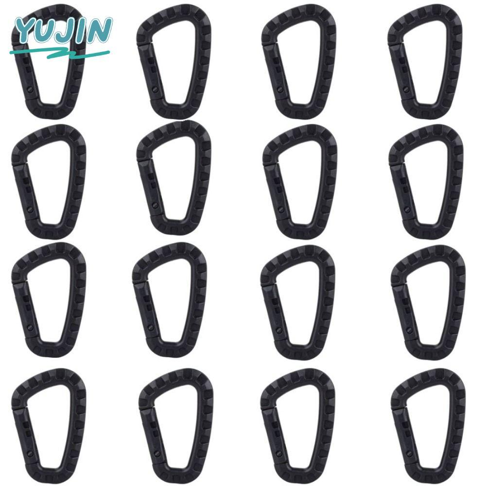 YUJIN 16 ชิ้น D Shape Buckle, Mini Heavy Duty Carabiner, Duarble Light น้ําหนัก D แหวน Camping