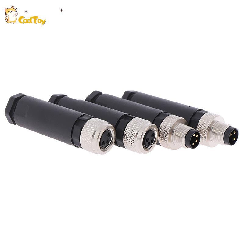 Cooltoy 1 PC M8 Sensor Connector 3/4 Pin ปลั๊กมุมตรงชาย/หญิงร้อน