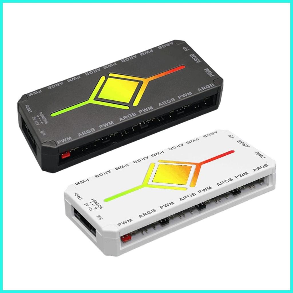 RGB Controller PC ARGB PWM พัดลมแม่เหล็ก Splitter PC LED Hub พร้อมรีโมทไร้สายสําหรับโต๊ะโฮมเธียเตอร์