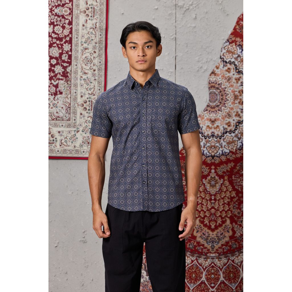 I Am Famous Slim Fit Shirt - Al Hambra Blue Gold