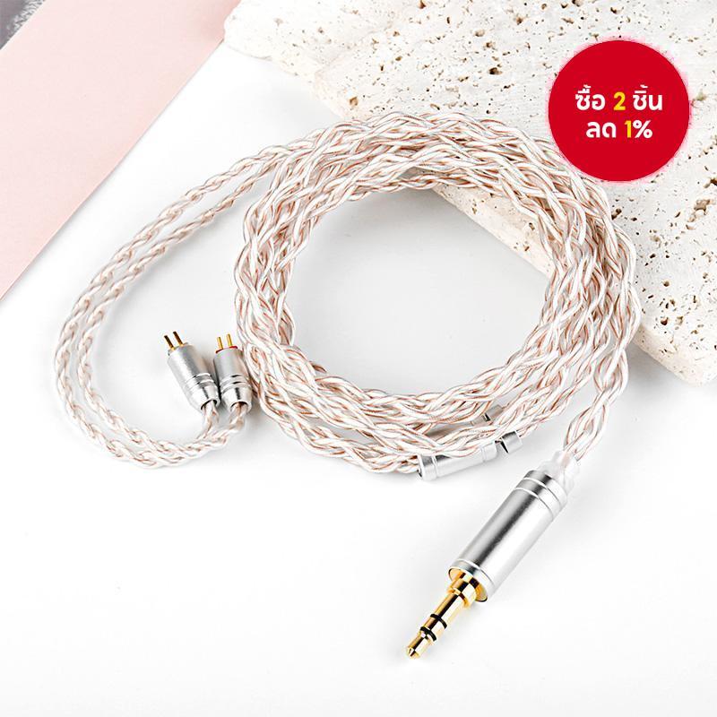 สายอัพเกรดหูฟัง KBEAR FanMusic IEM Cable, 6N OFC สายเงินชุบ หูฟังสายต่อขยาย, KZ ZS10 PRO สายเคเบิลมอ
