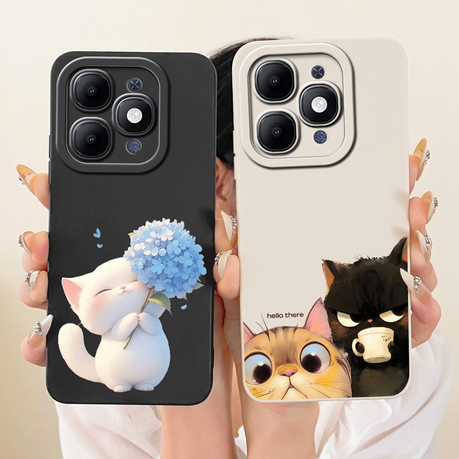 ฝาครอบซิลิโคนสําหรับ Itel A90 2025 กรณี A6610L น่ารักการ์ตูนกระต่ายแมวกันกระแทก Candy กันชนสําหรับ I