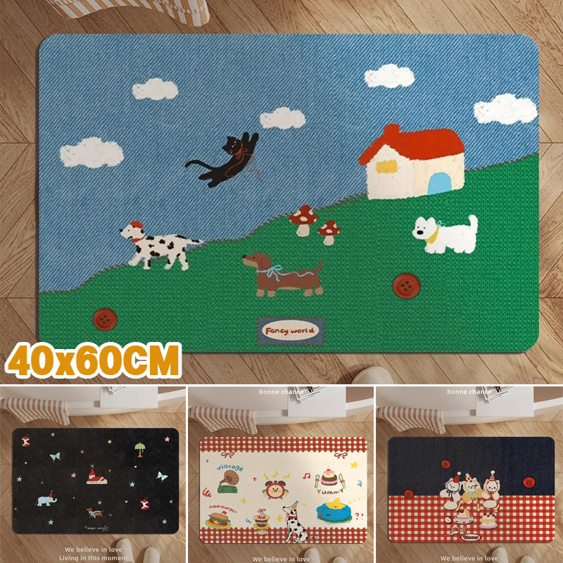 พรมห้องน้ำ 40*60cm ลวดลายการ์ตูน วัสดุไดอะตอมไมต์ ซับน้ำเร็วแห้งไว กันลื่นปลอดภัย ของตกแต่งบ้าน