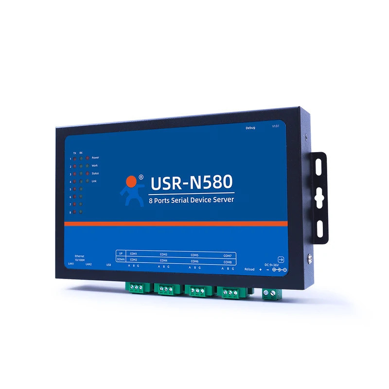 8 RS485 พอร์ต Serial Ethernet Converter IOT Server ของ Modbus Gateway RTU ถึง Modbus TCP USR-N580
