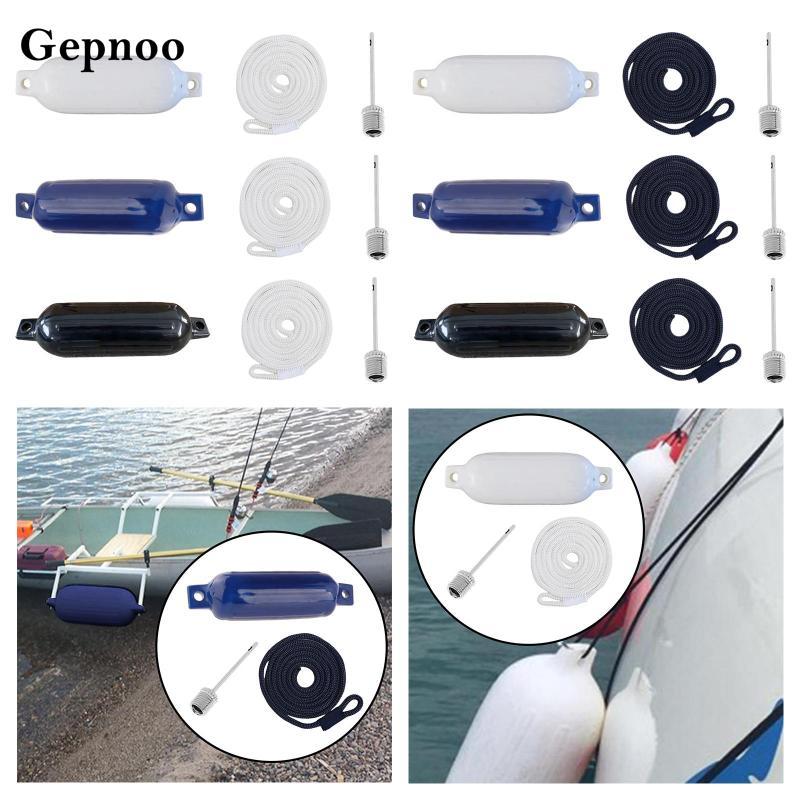 Gepnoo Boat Fender กันน้ำ ขนาด 4"x16" แบบRibbed สำหรับ.Docking และการจอดเรือ