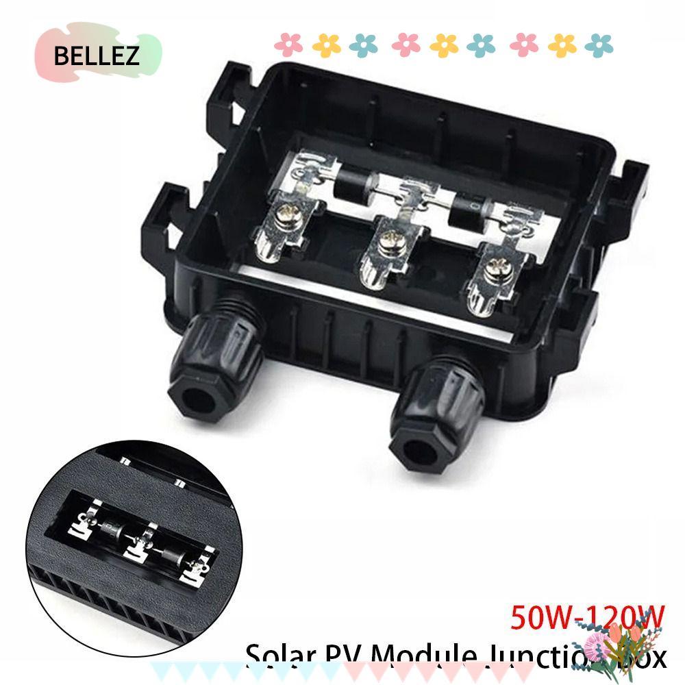 BELLEZ 1 ชิ้นกล่อง,สีดําเครื่องมือทดสอบไฟฟ้า PV โมดูลกล่อง,ทนทาน 50 W-120 W 6A สําหรับ 6.5A แผง IP65