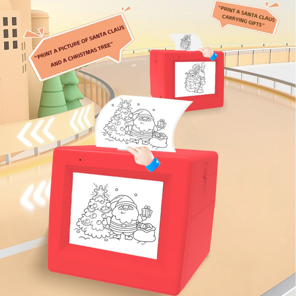 Smart AI Voice Sticker Printer Box Kid-Safe Ai-Powered สําหรับของขวัญเด็ก