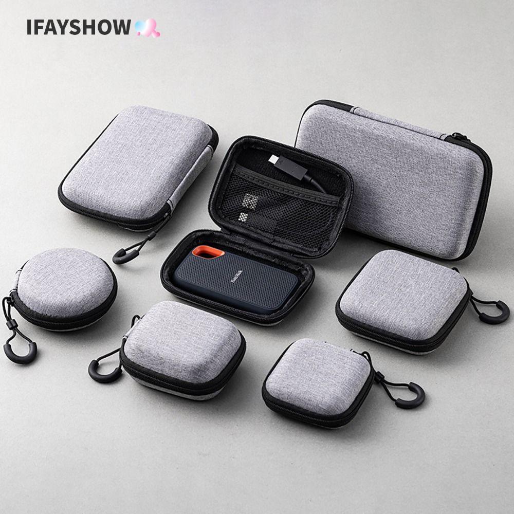 IFAYSHOW 1 ชิ้นซิปหูฟังสําหรับ Airpod หูฟัง/โทรศัพท์/สายชาร์จ EVA กระเป๋าเก็บ, อุปกรณ์ดิจิตอลแบบพกพามินิกระเป๋ากระเป๋า