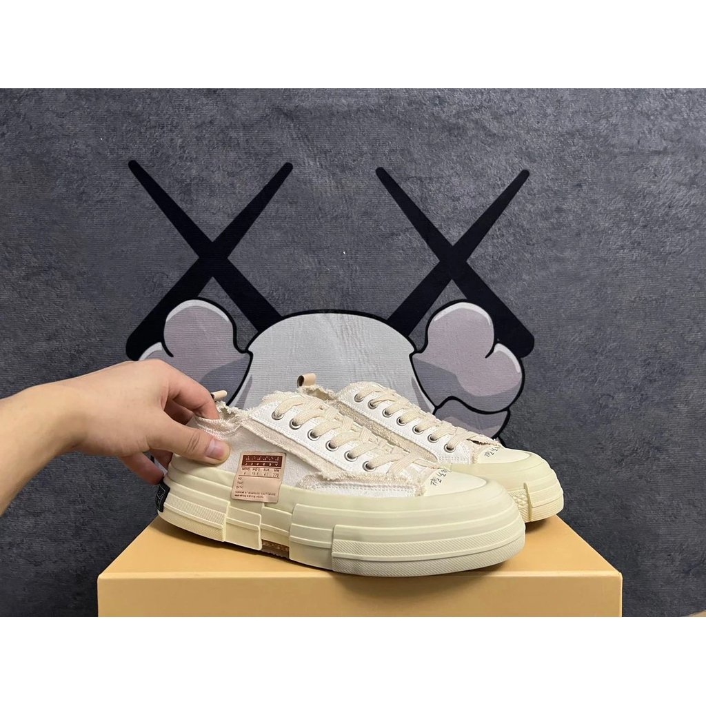 Wu Jianhao สไตล์ใหม่ XVESSEL Peace by รองเท้า Wu Jianhao รองเท้าผ้าใบทรงเตี้ยสีขาว