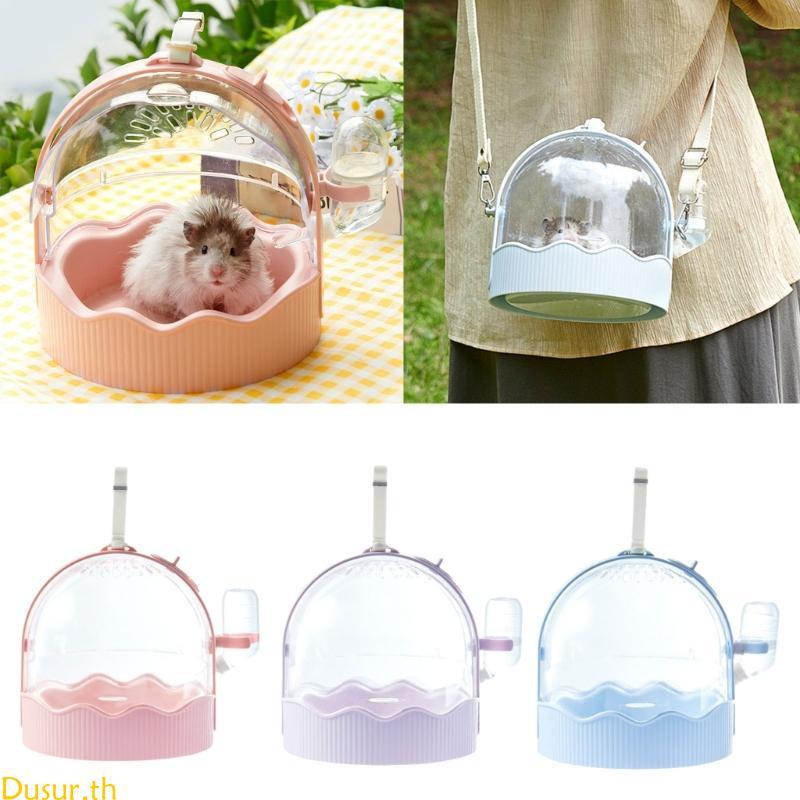 Dusur Hamster Outdoor Carriers CAGE Breathable Hamster Travel CAGE พร้อมขวดน้ํา