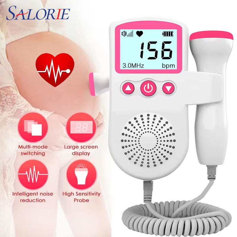 Salorie ทารกในครรภ์ Doppler Baby Prenatal Heart Rate Detector บ้าน Sonar Doppler หญิงตั้งครรภ์ในครัว