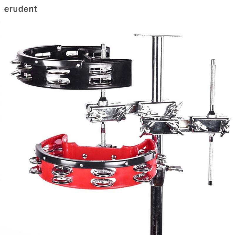 Erudent กลองวงกลมคู่แถว Rattle กลองแหวนครึ่งวงกลม Tambourine พร้อมการติดตั้ง Eye Bolt Orff เครื่องเพอร์คัชชันเครื่องดนตรีใหม่