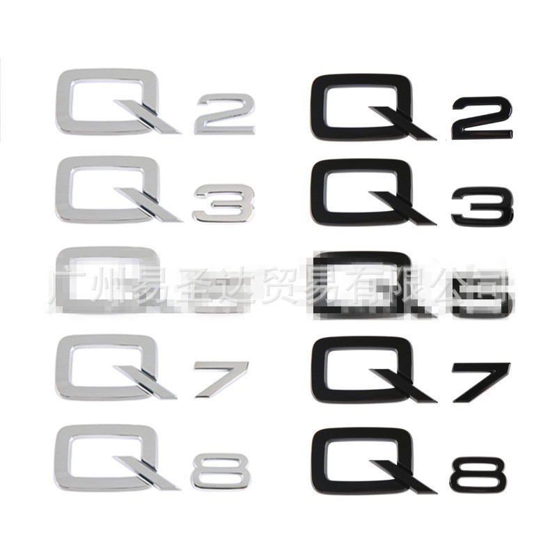 เหมาะสําหรับ Audi q Series สติกเกอร์โลโก้รถ Q2 Q3 Q5 Q7 Q8 ด้านหลังโลโก้คําสติกเกอร์ป้ายป้ายท้ายรถสต