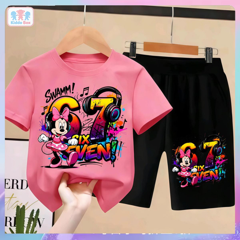 ชุดเด็กรุ่นใหม่ปี 2026, SIX SEVEN Mickey Mouse Minnie Mouse ฮิตมากใน, COD, ชุดเด็กทารก, ชุดสองชิ้น, นุ่มสบายผ้านุ