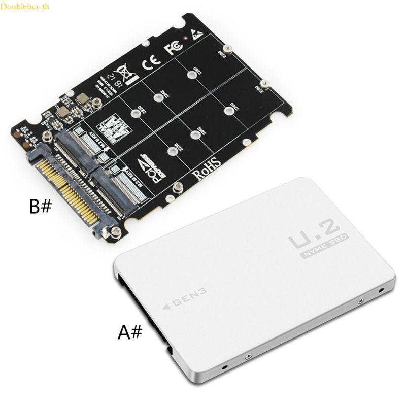 Doublebuy สําหรับ M 2 SSD ถึง U 2 อะแดปเตอร์ 2in1 สําหรับ M 2 NVMe และ SATA-Bus NGFF SSD ถึง PCI-e U