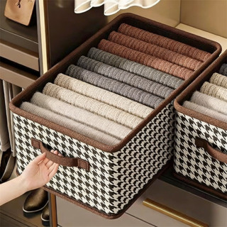 5PCS มีฝาปิด กล่องเก็บเสื้อผ้าโครงเหล็ก พับได้ มีหลายสีให้เล…