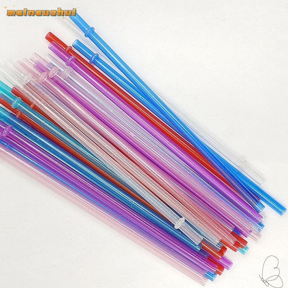 MAINAUSHUI 1PC Glitter Straw, แบบพกพารถ Travel Cup Straw ผงทองหลอดพลาสติก, นํากลับมาใช้ใหม่ด้วยแปรงท