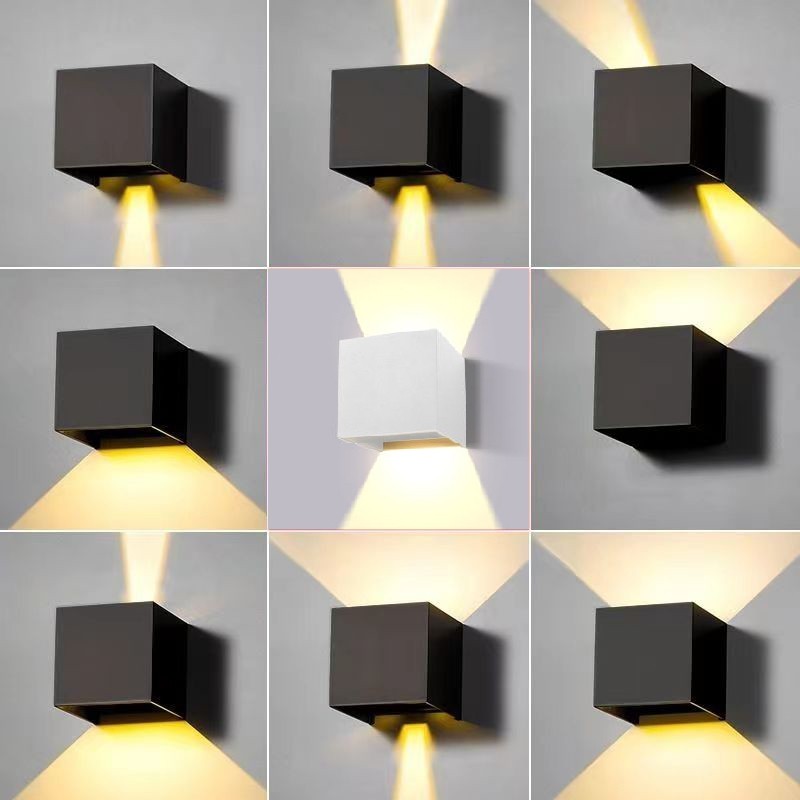 ไฟติดผนัง 6/12W โคมไฟติดผนัง IP65 มุมปรับได้ ไฟ ไฟติดผนังภายนอก ในร่ม โคมไฟผนัง ติด ผนัง มินิมอลแต่งห้อง ไฟแต่งห้อง