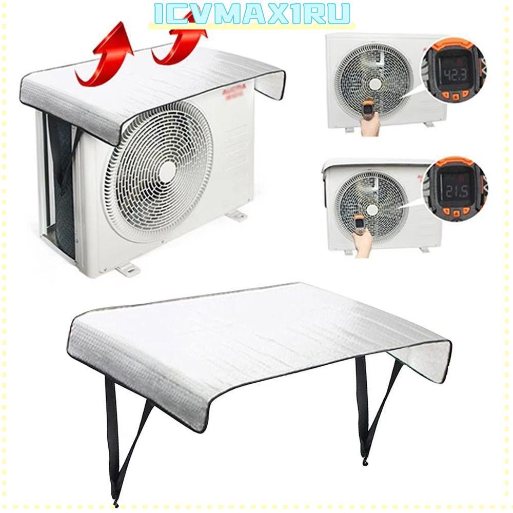 ICVMAX1RU ป้องกันเครื่องปรับอากาศ, ครีมกันแดด 46x95CM ฝาครอบเครื่องปรับอากาศ, กระเป๋าทําความสะอาดป้องกันหิมะกันฝุ่น