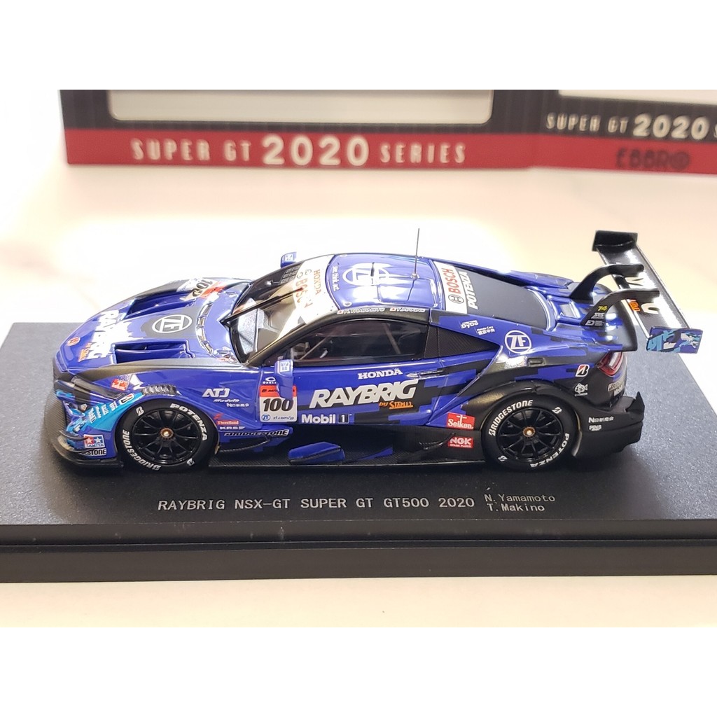 $㊐Ebbro 1/43 Honda nsx gt500 2020 Champion raybrig รถรุ่น raybrig nsx-gt super gt gt500 no.100 Guogu