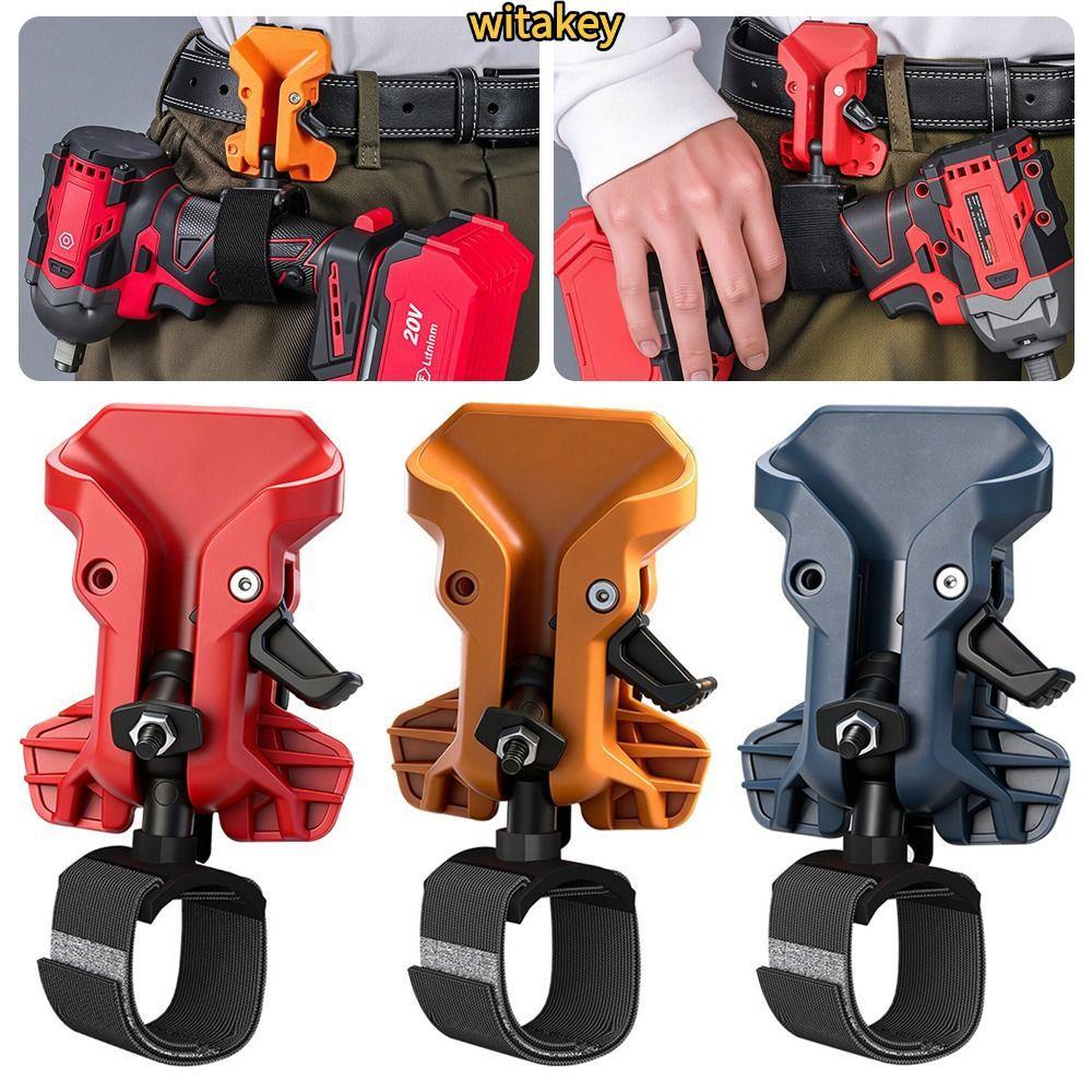 WITATA ที่ยึดสว่านคลิปเข็มขัด, Quick Release High-hardness Power Tool แขวนเอว, ที่เก็บของแบบพกพา Self-locking Quick-hook ที่วางเครื่องมือเอวแขวน