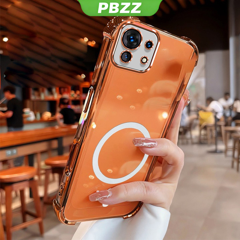 PBZZ สําหรับXiaomi mi 11 13 14 15 lite Xiaomi 13t 14t 15t pro 13 14 15 ultra 5Gเคสโทรศัพท์Softcaseกันกระแทกใหม่ออกแบบความงามใสแม่เหล็กไร้สายSJBSWX11