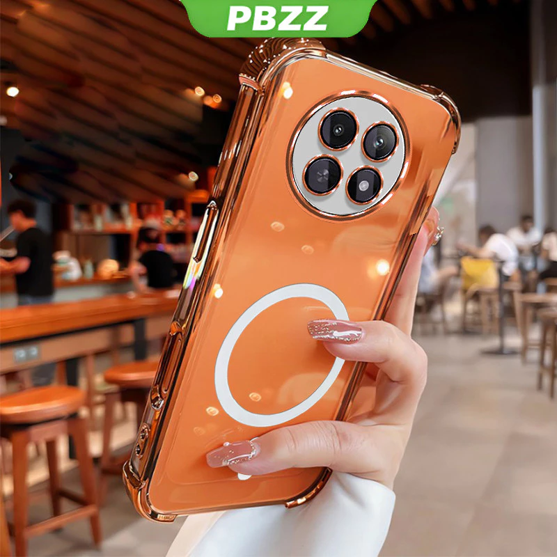 PBZZ เคสสําหรับRealme 11 14 12 13 pro 5G Realme 12 14 13 PLUS + 5G 13 11 14 12 5Gเคสโทรศัพท์Softcaseกันกระแทกดีไซน์ใหม่ความงามใสด้วยแม่เหล็กไร้สายSJBSWX11