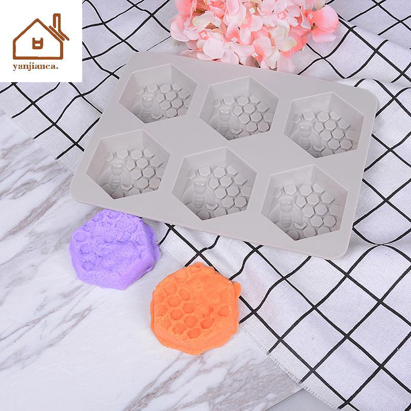 YANCA 1 Pc 6 Cavity ซิลิโคน Bee Hive Decor สบู่ทํามือ Mould เรซิ่นแม่พิมพ์ TH
