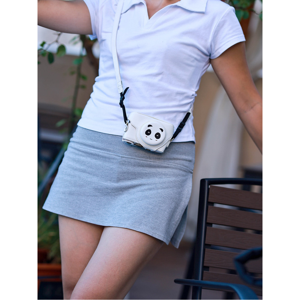 คุณภาพ Sony RX100M7 กระเป๋ากล้อง ZV1 ZV1F ZV1M2 การ์ดสีดําการ์ตูนป้องกันกรณีซองหนัง