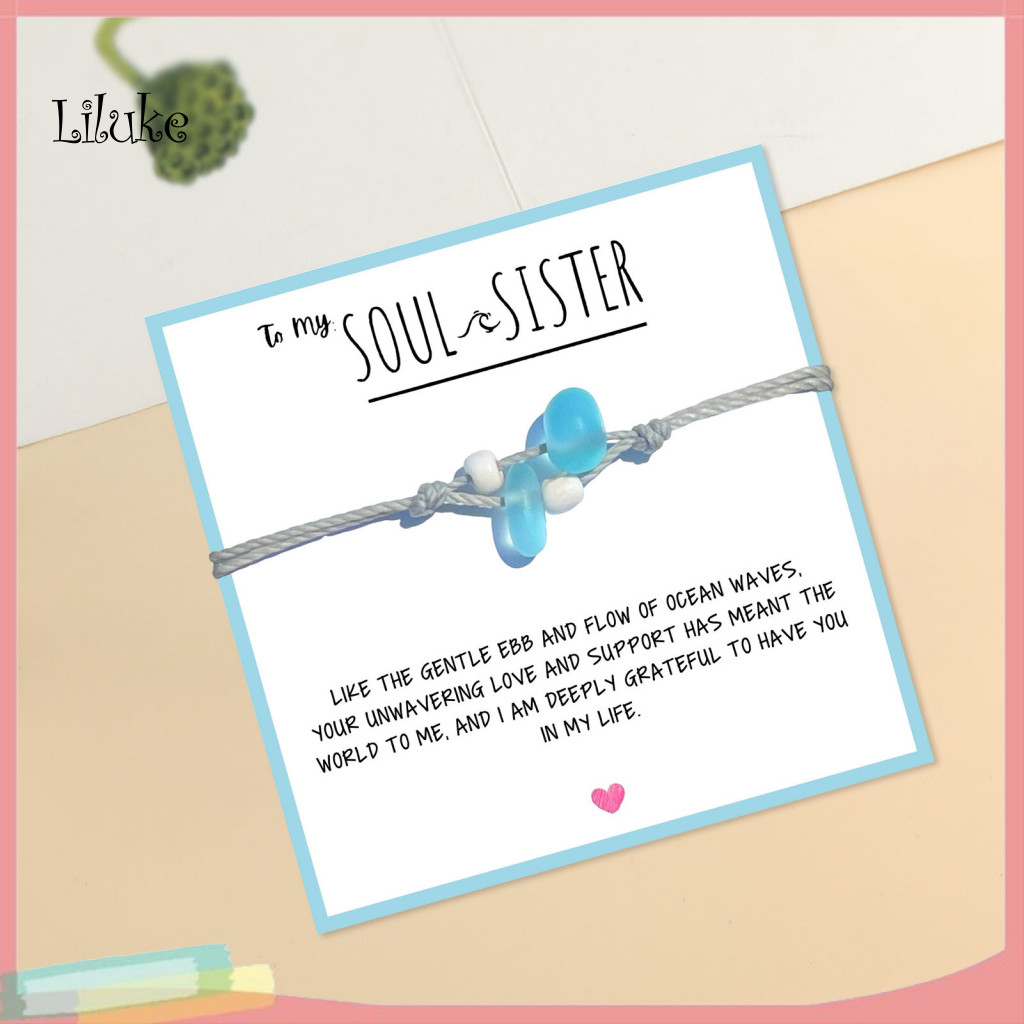LK Handmade Soul Sister สร้อยข้อมือมิตรภาพ Handmade Ocean-inspired Soul Sister สร้อยข้อมือผู้หญิงปรั