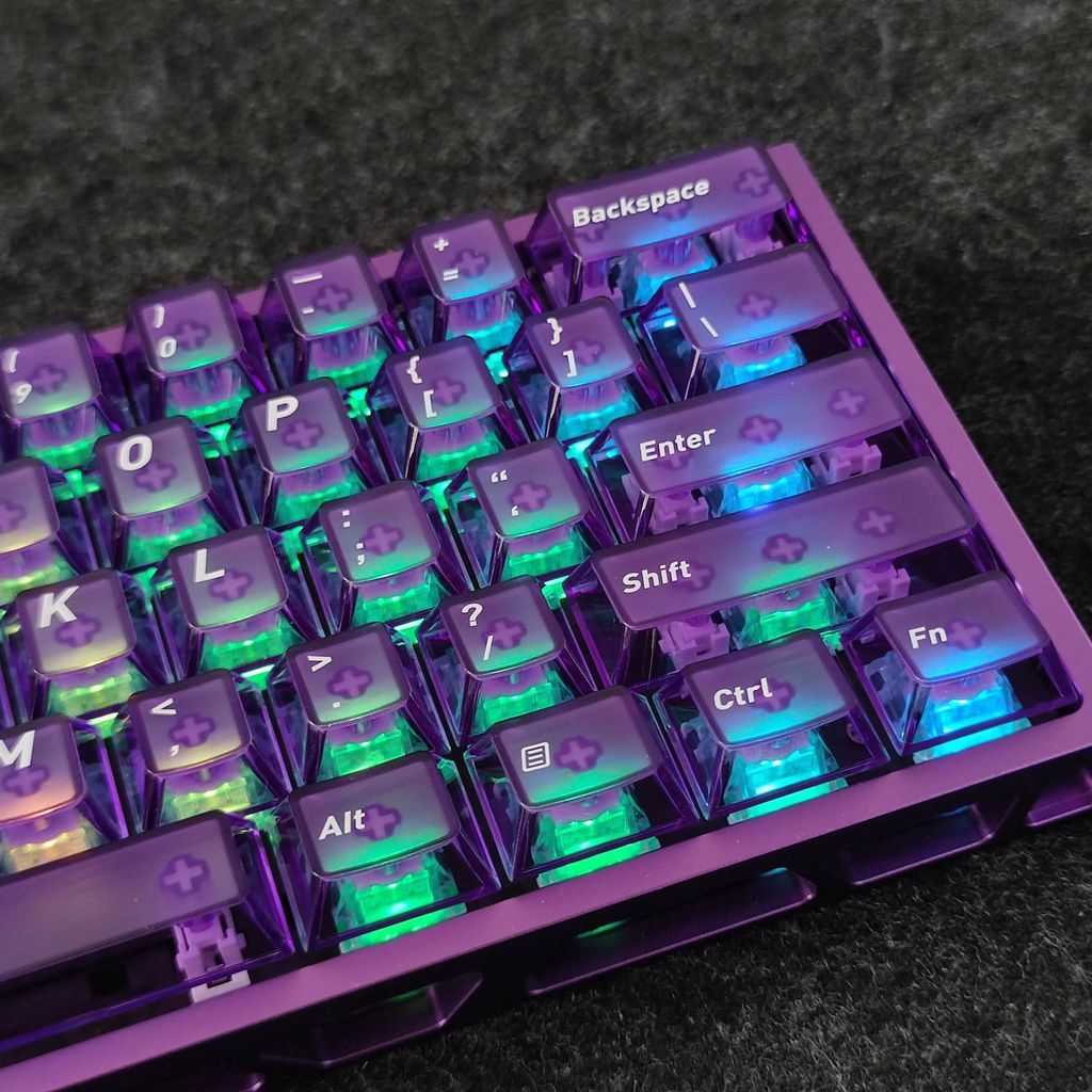 หมอกสีม่วงโปร่งใส PC Keycaps 118 คีย์ Double Shot Cherry Profile Key cap สําหรับคีย์บอร์ดแบบกลไก
