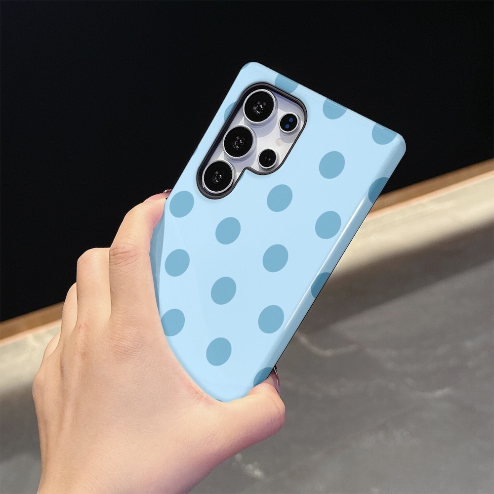เคสโทรศัพท์ลายจุดสีฟ้าสําหรับ Samsung S26 S23 S24 S25 Plus Ultra A16 A26 A36 A56 5G สองชั้นปกหลัง ราคา ถูกที่สุด ดีลบีเคเค แกลเลอรีภาพที่ 8